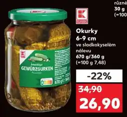 Kaufland Okurky ve sladkokyselém nálevu nabídka