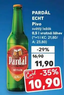 Kaufland PARDÁL ECHT Pivo nabídka