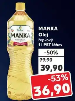 Kaufland MANKA Olej řepkový 1l PET láhev nabídka