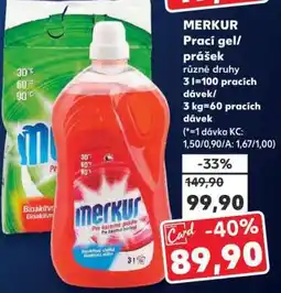 Kaufland MERKUR Prací gel/ prášek nabídka