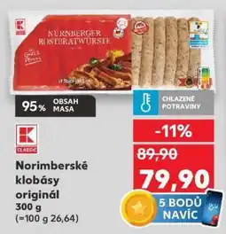 Kaufland Norimberské klobásy originál nabídka