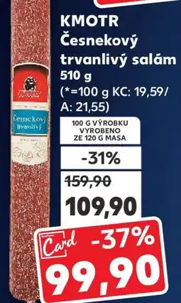 Kaufland KMOTR Česnekový trvanlivý salám nabídka