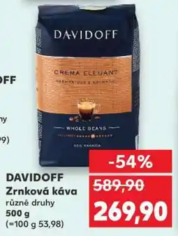 Kaufland Davidoff zrnková káva nabídka