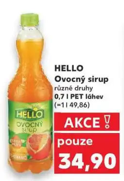 Kaufland Hello Ovocný sirup nabídka