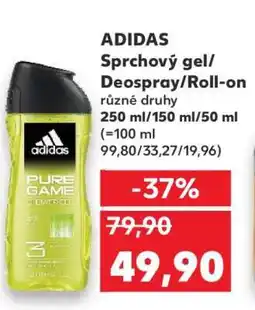 Kaufland ADIDAS Sprchový gel/ deospray/roll-on nabídka