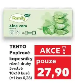 Kaufland Tento papírové kapesníky nabídka