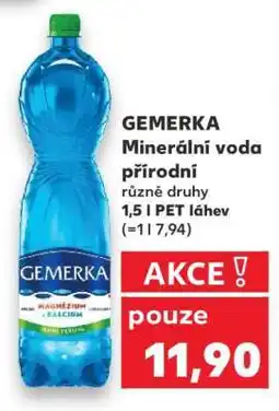 Kaufland GEMERKA Minerální voda přírodní nabídka
