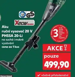 Kaufland Aku ruční vysavač 20 V PHSSA 20-Li nabídka