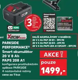 Kaufland PARKSIDE PERFORMANCE Smart akumulátor 20 V 8 Ah PAPS 208 A1 nabídka