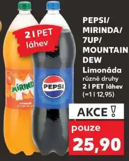 Kaufland Pepsi Mirinda 7UP, Mountain Dew nabídka