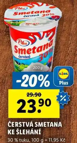 Lidl ČERSTVÁ SMETANA KE ŠLEHÁNÍ, 200 g nabídka