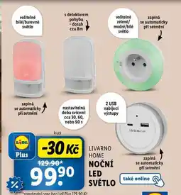 Lidl NOČNÍ LED SVĚTLO nabídka