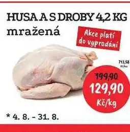 RABBIT řeznictví HUSA AS DROBY 4,2 KG mražená, cena za 1kg nabídka