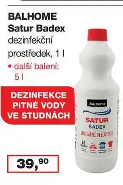 Ráj drogerie BALHOME Satur Badex dezinfekční prostředek, 1l nabídka