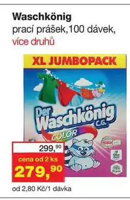 Ráj drogerie Waschkönig prací prášek, 100 dávek, více druhů nabídka