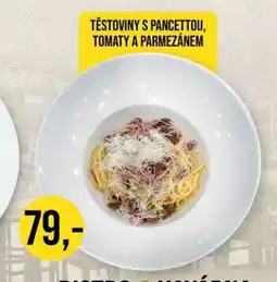 Jip TĚSTOVINY S PANCETTOU, TOMATY A PARMEZÁNEM nabídka