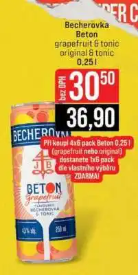 Jip Becherovka Beton grapefruit & tonic original & tonic 0,25 l nabídka