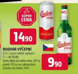 Terno Budvar výčepní nabídka