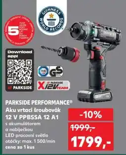 Kaufland PARKSIDE PERFORMANCE Aku vrtací šroubovák 12 V PBBSSA 12 A1 nabídka