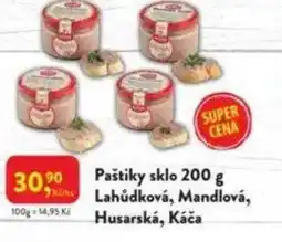 MP Krásno Paštiky sklo Lahůdková, Mandlová, Husarská, Káča nabídka