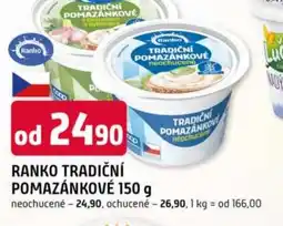 Trefa Ranko tradiční pomazánkové nabídka
