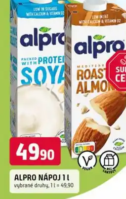 Trefa Alpro nápoj nabídka