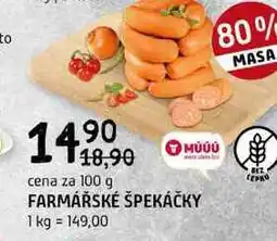 Terno Farmářské špekáčky 100g nabídka