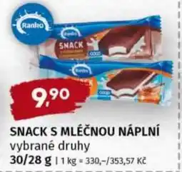 Trefa Ranko Snack s mléčnou náplní nabídka
