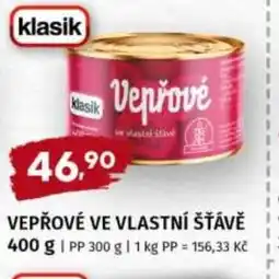 Trefa Klasik Vepřové ve vlastní šťávě nabídka
