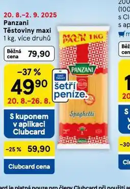 Tesco Panzani těstoviny maxi nabídka