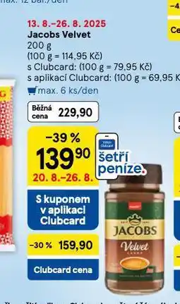 Tesco Jacobs velvet instantní káva nabídka