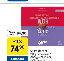 Tesco Milka dezert nabídka