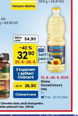 Tesco Giana slunečnicový olej nabídka