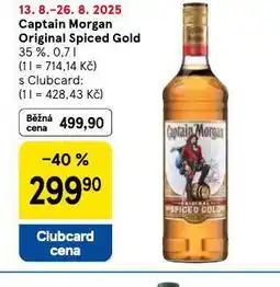 Tesco Captain morgan original spiced gold nabídka