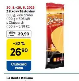 Tesco Zátkovy těstoviny nabídka