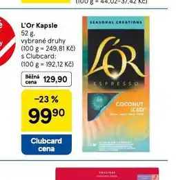 Tesco L´or kapsle nabídka