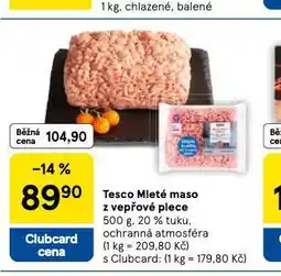 Tesco Mletéí maso z vepřové plece nabídka