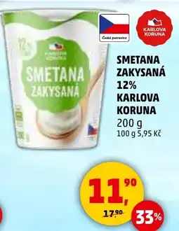 Penny Market Smetana zakysaná 12% Karlova Koruna nabídka