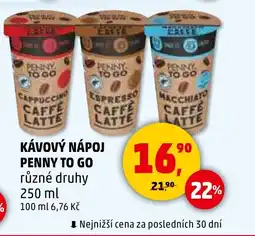 Penny Market PENNY TO GO Kávový nápoj nabídka