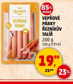 Penny Market Vepřové párky Řezníkův Talíř nabídka