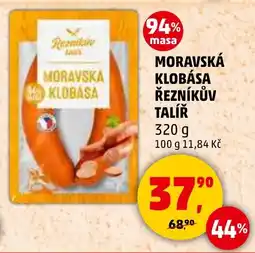 Penny Market Moravská klobása Řezníkův Talíř nabídka