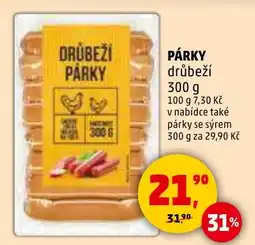 Penny Market Drůbeží párky nabídka