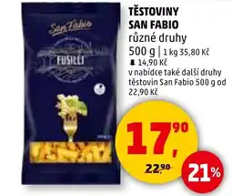 Penny Market SAN FABIO Těstoviny nabídka