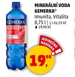 Penny Market GEMERKA Minerální voda nabídka