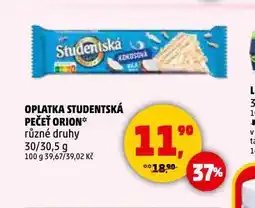 Penny Market Orion studentská pečeť oplatka nabídka