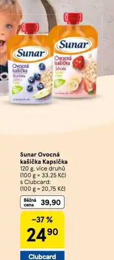 Tesco Sunar ovocná kašička kapsička nabídka