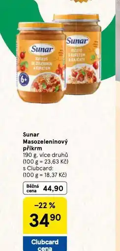 Tesco Sunar masozeleninový příkrm nabídka