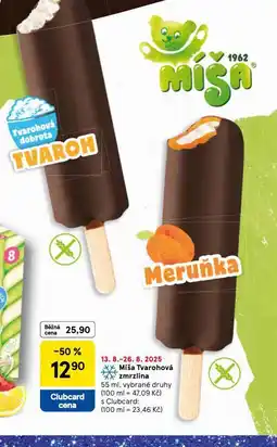Tesco Míša tvarohová zmrzlina nabídka