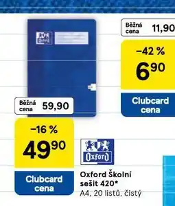 Tesco Oxford školní sešit 420 nabídka