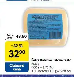 Tesco Šetra babické listové těsto nabídka